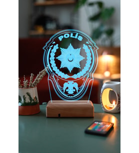 Polislere 16 Renk Kumandalı 3D Gece Lambası