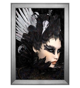 Kadın Motifli Kanvas Tablo 50 x 70 cm Silver Çerçeve