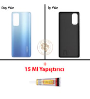 Oppo KAPAK Yapıştırıcı Reno 4 Mavi Yapıştırıcı B-7000 Yapıştırıcı Arka Kapak Arka Cam Batarya Kapağı Lazer Kesim Kapak Pil Kapağı Back Cover