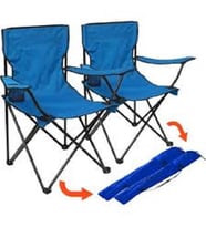 Kamp Sandalyesi Mavi 2'li Set