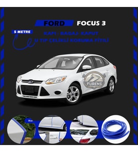Ford Focus 3 Oto Araç Kapı Koruma Fitili 5metre Parlak Mavi Renk