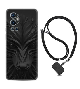 Tecno Spark 9 Pro Kılıf Resimli Boyun Askılı İpli Desenli Silikon Black Fox 1325