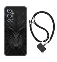 Tecno Spark 9 Pro Kılıf Resimli Boyun Askılı İpli Desenli Silikon Black Fox 1325