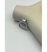 Çelik Silver Tek Taş Ayarlanabilir Yüzük - 25yzk237