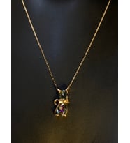 VOG MİSTİK TOPAZ SEVİMLİ KEDİCİK ROZE RENK GÜMÜŞ KOLYE SARI,BEYAZ SEÇENEĞİ (Rose)