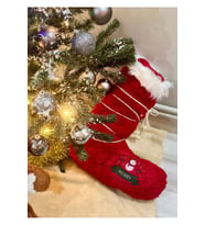 El yapımı peluş yılbaşı noel baba bot dekoratif süs