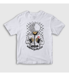 Presmono Unisex Çocuk Beyaz Pray Ufc Khabib Nurmagomedov T-Shirt 312611tt