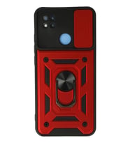 Newface Xiaomi Redmi 9C Kılıf Pars Lens Yüzüklü Silikon - Kırmızı
