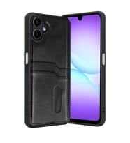 Samsung Galaxy A07 4g Sara Kartvizitli Deri Kılıf - Siyah