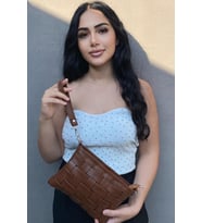 Kadın Ayarlanabilir Askılı Örgü Model Çanta (Taba)