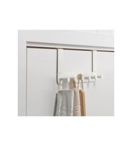 Çelik Kapı Askısı 35 Cm 6 Kancalı Beyaz Askı Banyo Askılığı