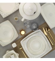 Kütahya Porselen Bone Mare 62 Parça 11432 Desenli Yemek Takımı
