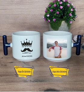 You Are My King Kupa Bardak Fotoğraflı T Lacivert Kulplu Babaya Doğum Günü Babalar Günü Hediyesi