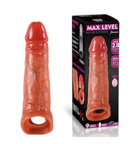 MAX LEVEL Nature Extender James - Uzaktan Kumandalı Şarjlı Güçlü Titreşimli Ultra Realistik Uzatmalı Penis Kılıfı