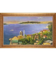 EV İŞYERİ OFİS İÇİN ALTIN ÇERÇEVELİ PASPARTULU TABLO S199