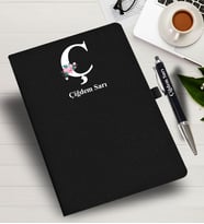 Kişiye Özel harf Tasarımlı  İsme Özel Defter ve Kalem