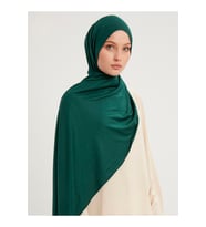 Şaless Likralı Penye Viskon Şal 70x180cm - Tarçın (Zümrüt Yeşili)