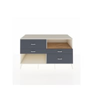 Kronos Konsol Tek Raflı 4 Çekmeceli  176x59x99 Aytaşı-Çam/Antrasit