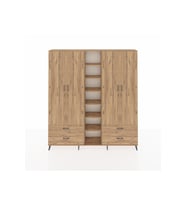 Arges Gardrop 12 Raflı 4 Çekmeceli 2 Askılı 220x30x243 Çam-Çam