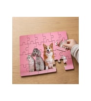 Kedi ve Köpek Kardeşliği Tasarımlı 24 Parça Ahşap Çocuk Puzzle MPK0894