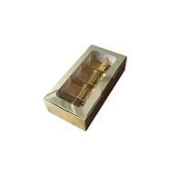 Asetat Pencereli Karton Kutu 20x10x5 CM 8 Bölmeli Kutu (10 Adet)  Gold