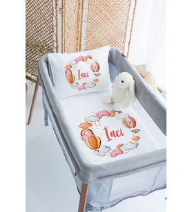 %100 Delux Pamuk Isme Özel 70x120 Park Yatak Nevresim Takımı