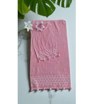 ANALI KIZLI POMPONLU  2 Lİ HAVLU SET (Pembe)