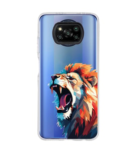 Poco X3 PRO / X3 NFC Uyumlu Aslan Tasarımlı Şeffaf Telefon Kılıfı