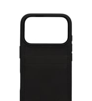 Retro Kartlıklı Premium Deri Kılıf iPhone 17 Pro Max Mat Siyah