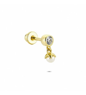 Glorria Altın İnci Tektaş Helix Piercing