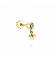 Glorria Altın İnci Tektaş Helix Piercing