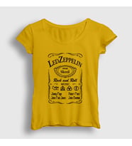 Presmono Kadın Sarı Old Led Zeppelin T-Shirt 96489tt (Sarı)