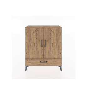Arges Şifonyer 2 Raflı Tek Çekmeceli 2 Kapaklı 88x30x106 Çam-Çam