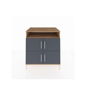 Kronos Şifonyer 4 Raflı 4 Kapaklı 88x59x96 Çam-Antrasit