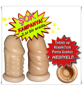 Tırtıklı uzatmalı prezervatif düz klasik 7 cm dolgulu penis uzatıcı kılıf hediyeli 2li set