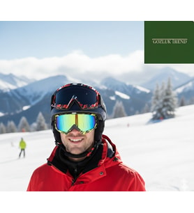 ESRADA Kayak Gözlüğü Antifog Ventilli Uv Korumalı Güneş Kar Gözlük Aynalı Gökkuşağı Snowboard