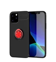 Durukar® iPhone 12 Kılıf Range Yüzüklü Silikon - Siyah-Kırmızı