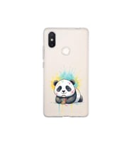 Xiaomi Mi 8 SE ile Uyumlu Splash Panda Tasarımlı Şeffaf Silikon Kılıf