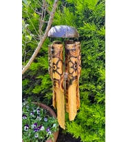 Hindistan Cevizi Kabuğu ve Bambu Çubuklardan El Yapımı Rüzgar Çanı ( 50cm)