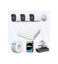 Provzen Hikvision Hibrit IP ColorVu 3 Kameralı Güvenlik Kamerası Mikrofonlu  Olay Anında bildirim
