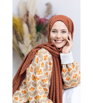 Carine Scarf Jakar Tesettür Şal  Kiremit