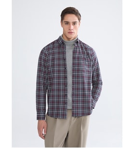 LCWAIKIKI Classic Bordo Regular Fit Uzun Kollu Ekose Erkek Gömlek