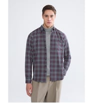 LCWAIKIKI Classic Bordo Regular Fit Uzun Kollu Ekose Erkek Gömlek