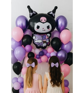 Folyo Balon Kuromi Temalı 80x50 cm mor-siyah Tonlarında Doğum Günü Balonu