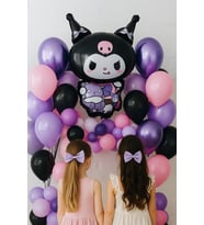 Folyo Balon Kuromi Temalı 80x50 cm mor-siyah Tonlarında Doğum Günü Balonu