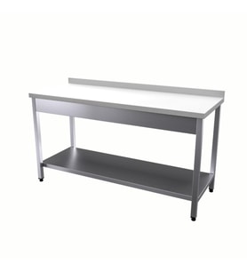 Vital  VCT-PT-166 Çalışma Tezgahı Polietilen Tablalı Taban Raflı
