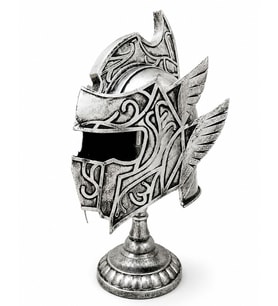 Fantastik Tasarımlı Miğfer Biblosu - Metal - 53x20 cm Dekoratif Obje