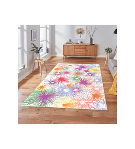 Rovigo Home Dijital Baskı Yıkanabilir Kaymaz Taban Salon Halısı RVG1838-SD119 (Sarı)