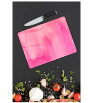 Pembe  Cam Kesme  ve Sunum Tahtası  25 Cm X 35 Cm