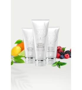 SKIN 3’lü Cilt Bakım Seti – Nane Özlü Kil Maskesi, Kırmızı Meyve Peeling, Aloe Özlü Temizleyici